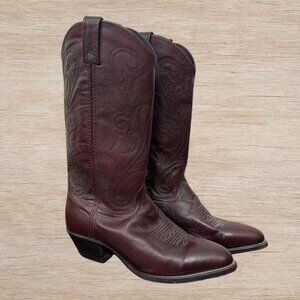 Dan Post Genuine Cowhide Maroon/Burgundy Cowgirl Boots Women’s Size 9M